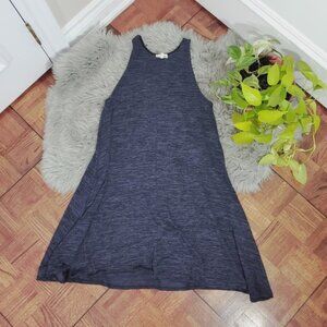 ARITZIA WILFRED FREE "ROSA" Flowy Blue Heathered Jersey Knit Tank Dress